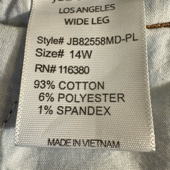 Judy Blue High Rise Wide Leg Jeans Double Button Medium Wash Sz 14W JB82558MD-PL - Picture 11 of 12